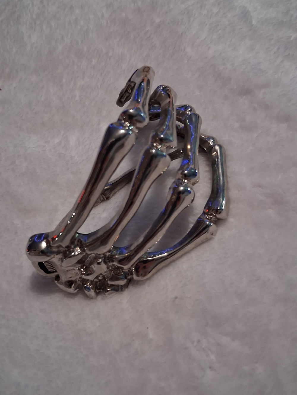 Raf Simons Silver Skeleton Sculpted Hand Braclet/Cuff